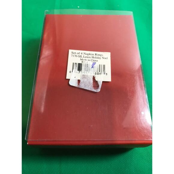 Lenox Set of 4 Holiday Napkin Rings Holiday Noel Silver Christmas Tree - Picture 4 of 4